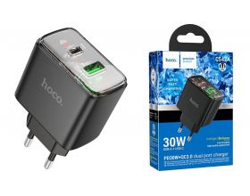 Сетевое зарядное устройство USB + USB-C HOCO CS42A PD30W+ QC3.0 (черный)