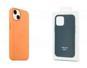 Чехол для iPhone 13 (6,1) MagSafe силиконовый с анимацией в цвет чехла на экране Marigold (календула)