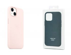 Чехол для iPhone 13 (6,1) MagSafe силиконовый с анимацией в цвет чехла на экране Chalk Pink (Розовый Мел)
