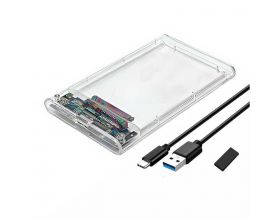 Кейс для HDD/SSD 2.5'' TYPE-C (USB3.1) - SATA пластик (прозрачный)