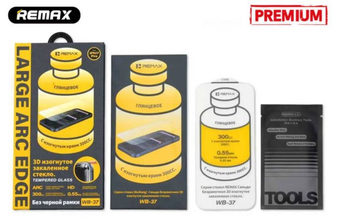 Защитное стекло Remax Medicine Glass WB-37  for  iPhone 17 PRO MAX (6.7) (без рамок)