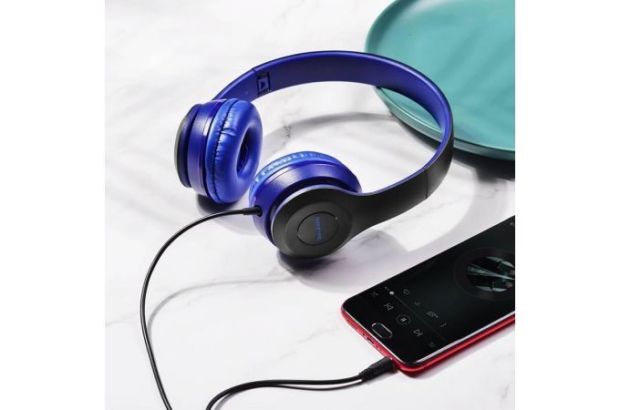 Наушники мониторные проводные BOROFONE BO5 Star sound wired headphones (синий)