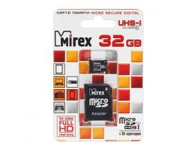 Карта памяти microSDHC MIREX 32 GB UHS-I (class 10) с адаптером (13613-ADSUHS32)