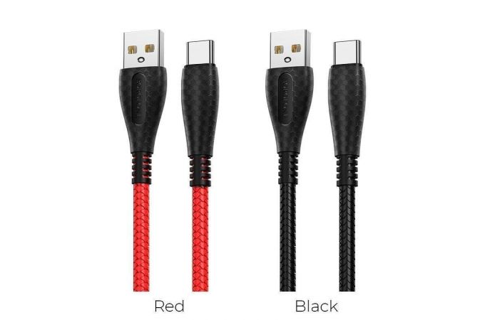 Кабель USB - USB Type-C BOROFONE BX38, 3A (красный) 1м