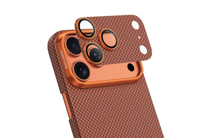 Защитное стекло камеры KEEPHONE для IPhone 17 Pro Max Kevlar (Cosmic Orange)