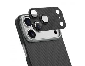 Защитное стекло камеры KEEPHONE для IPhone 17 Pro Max Kevlar (Black Fiber)