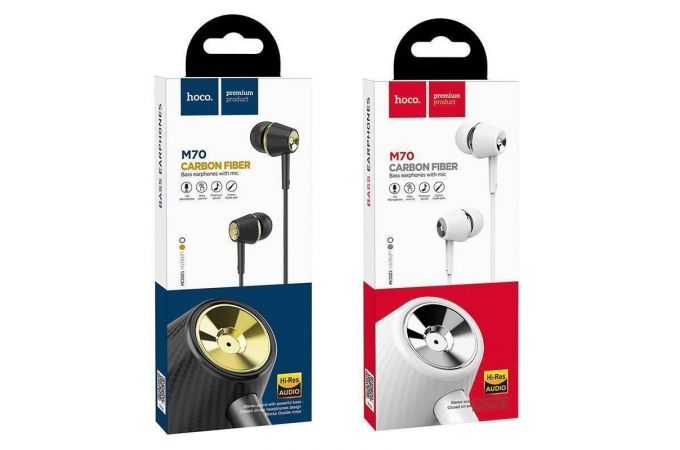 Наушники вакуумные проводные HOCO M70 Graceful universal earphones (белый)