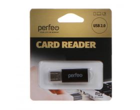 Картридер Perfeo Card Reader Micro SD, (PF-VI-R025 Black (черный)) чёрный