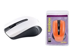 Мышь беспроводная Perfeo "RAINBOW", 3 кн, USB (черно-белый)