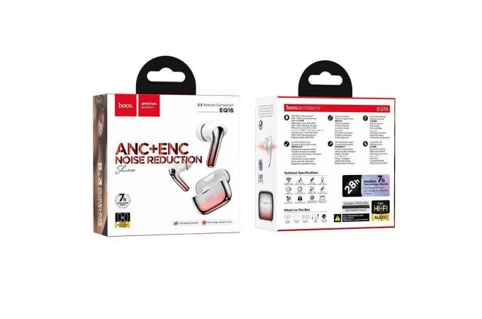 Наушники вакуумные беспроводные HOCO EQ16 Shine wireless BT headset (красная глазурь)