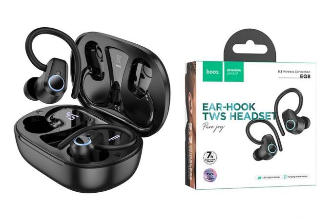 Наушники вакуумные беспроводные HOCO EQ8 Joy in car  true wireless BT headset (черный)