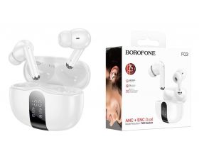 Наушники вакуумные беспроводные BOROFONE FQ3 Soulmate ANC+ENC Noise Reduction BT headset Bluetooth (белый)