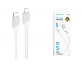 Кабель USB Type-C - USB Type-C BOROFONE BX107, PD60W (белый) 1м