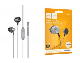 Наушники вакуумные проводные HOCO M125 Smart metal universal earphones with microphone (серый)