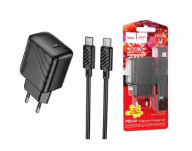 Сетевое зарядное устройство USB-C + кабель Type-C HOCO CS24A PD30W (черный)