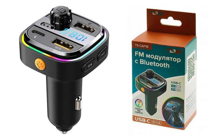 FM-Модулятор TDS TS-CAF18 RGB (Bluetooth)